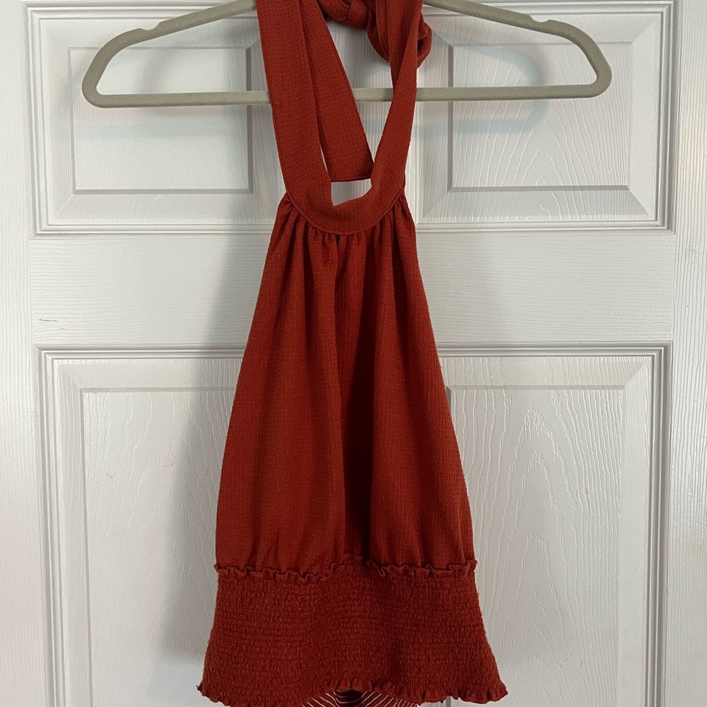 Rust Halter Tank Top for Women